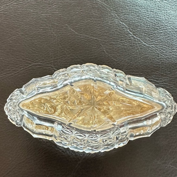 Small Antique Cut Crystal and Sterling Silver Oval Shaped Box, 1903 - Picture 5 of 6